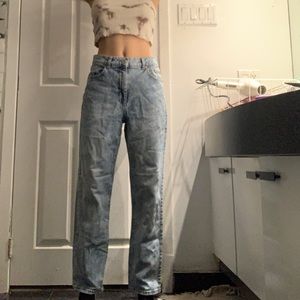 Jean taille haute délavé